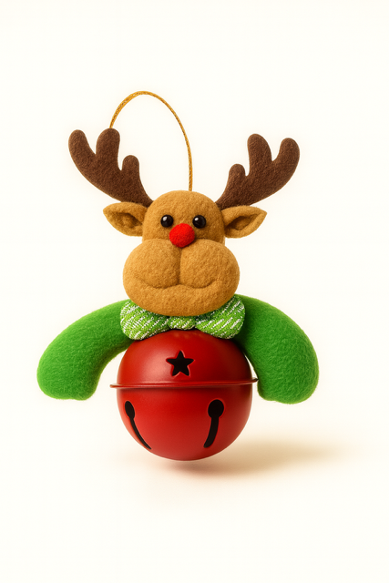 Christmas tree ornament - reindeer bell