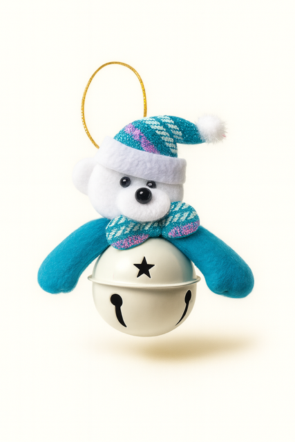 Christmas tree ornament - polar bear bell
