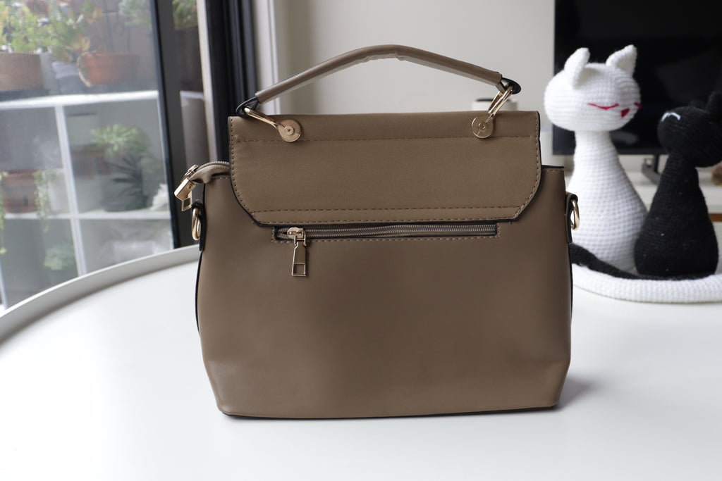 Elegant Buckle Top-Handle Bag – Black, Brown & Khaki