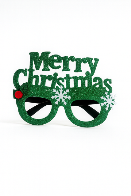 Merry Christmas” Glitter Glasses – Festive Holiday Eyewear
