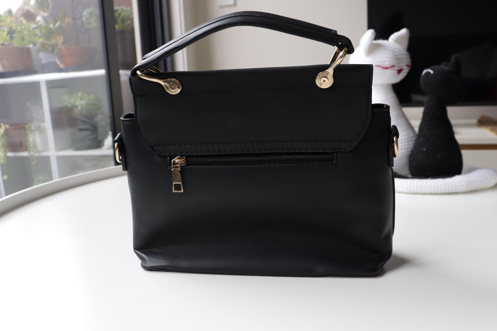 Elegant Buckle Top-Handle Bag – Black, Brown & Khaki