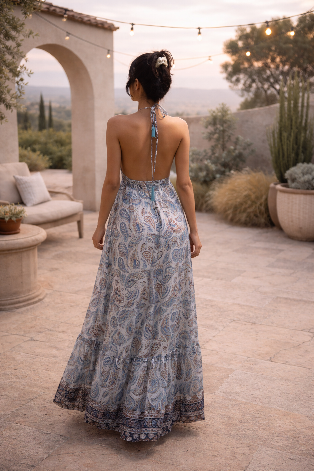 The Blue Mirage Silk Gown