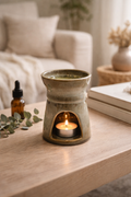 HANDCRAFTED CLAY  AROMA BURNER -NATURAL EARTH - TONE OIL DIFFUSER