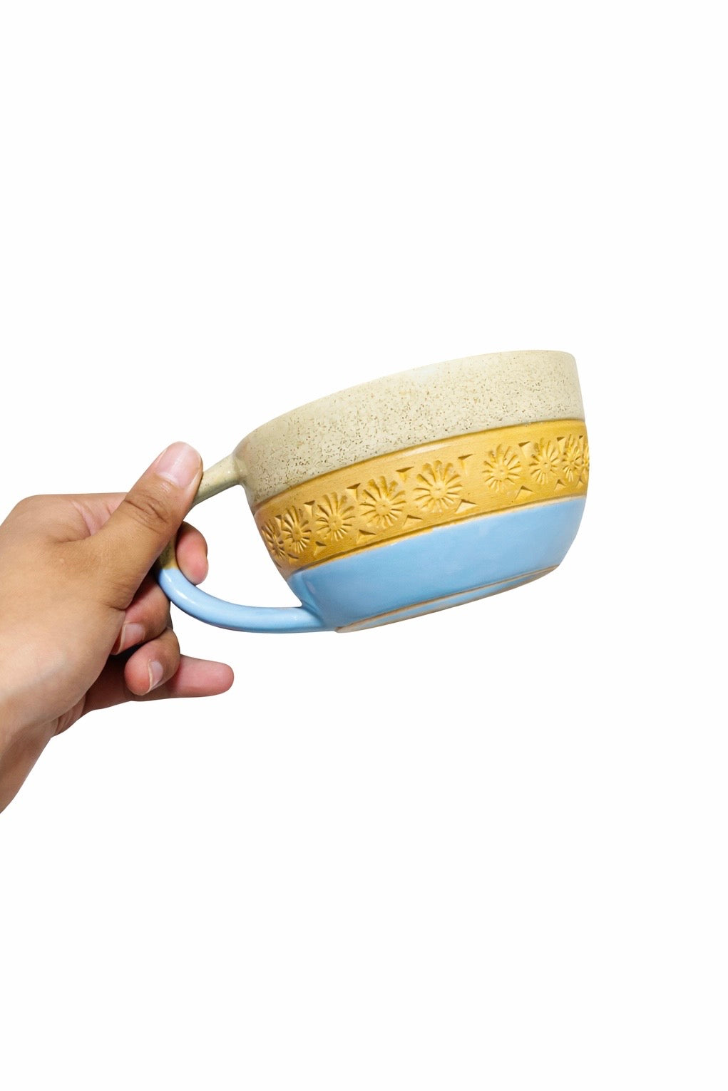 Two-Tone Handmade Clay Mug