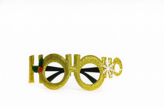 Christmas Party Glasses – Wreath & “Ho Ho Ho” Glitter Designs