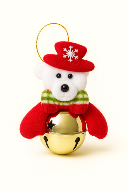 Christmas tree ornament - polar bear bell