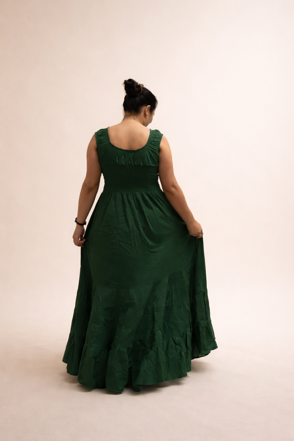 Emerald Green Cotton Maxi Dress