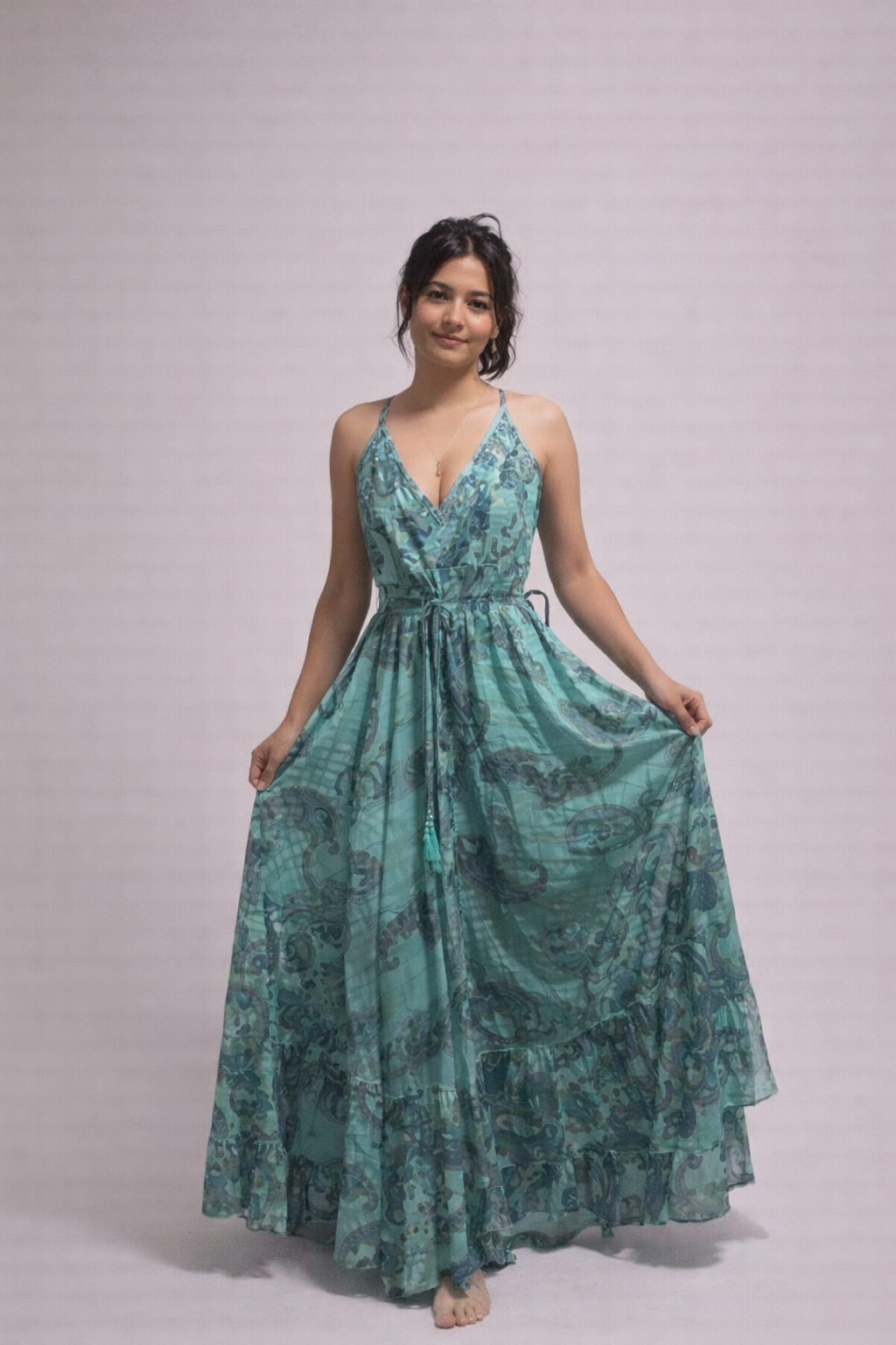 Sea Green Adjustable Maxi Dress
