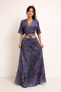 Purple Printed Two-Piece Set