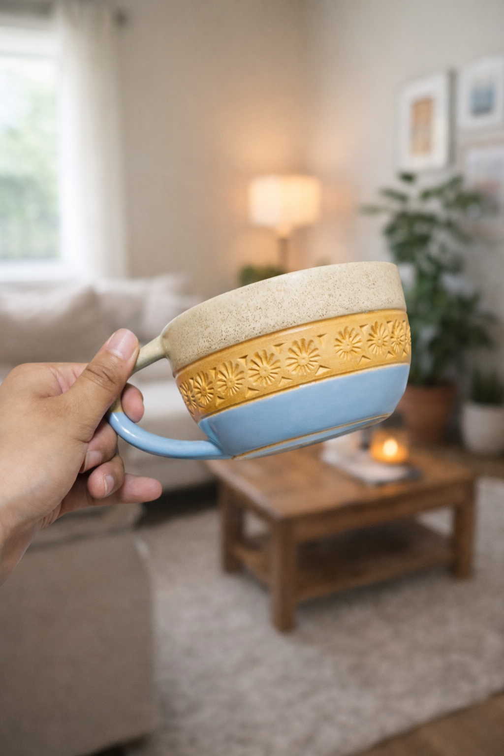 Two-Tone Handmade Clay Mug