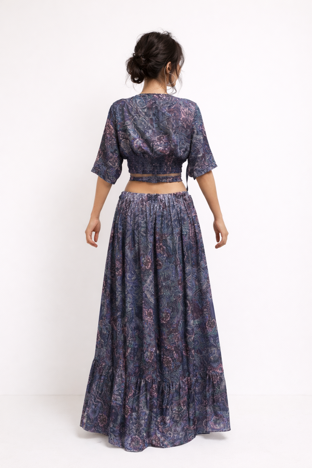 Purple Printed Two-Piece Set
